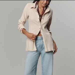 Anthropology Pilcro Brushed Button Down Cardigan Sweater.